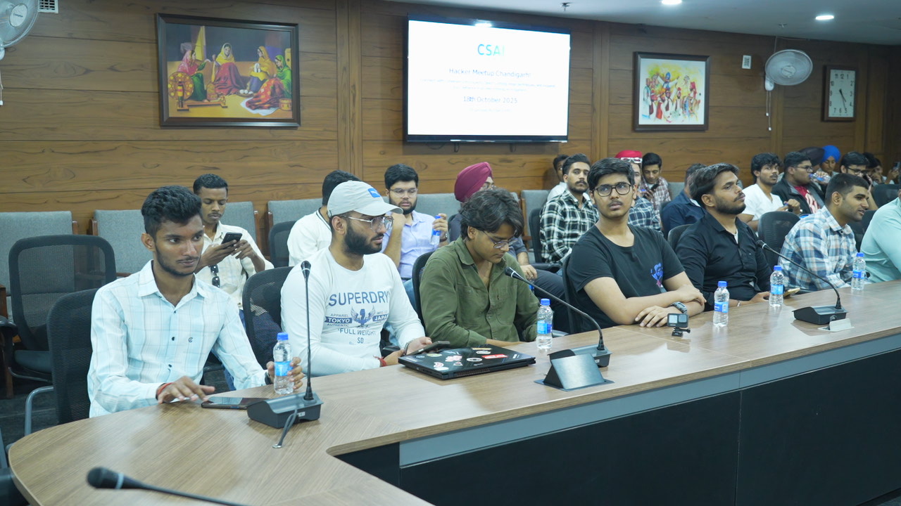 Team photo with officials and organizers at CSAI Expo Hacker Meetup